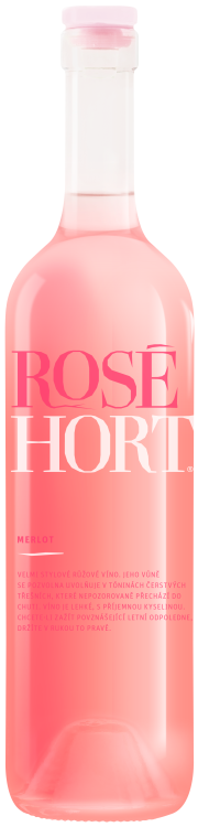 Butelka wina różowego wytrawnego, Merlot Rose, późny zbiór 2024 rok