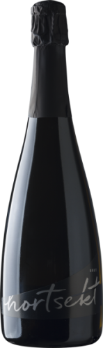 Butelka wina musującego wytrawnego, białego, sekt